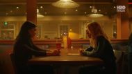 Emilia and Sasha inside the Big Belly Burger in Peacemaker Season 2 Episode 8 | Image Via: HBO Max